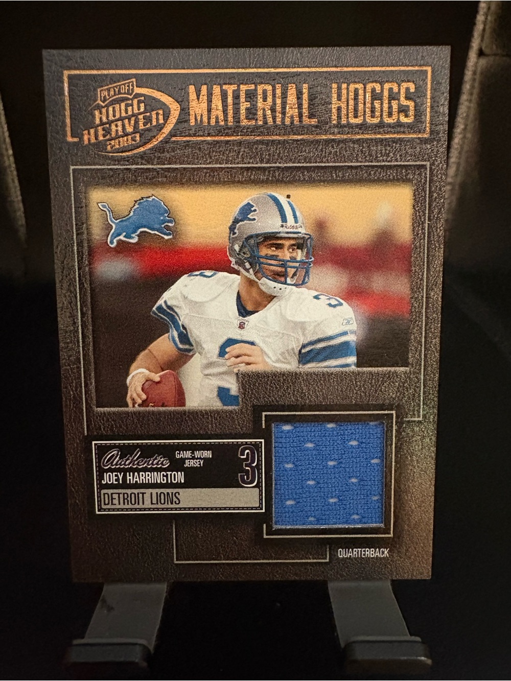 Playoff Hogg Heaven "Material Hoggs" Joey Harrington Jersey Card